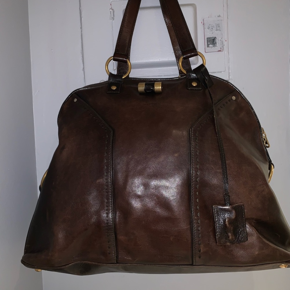 Yves Saint Laurent YSL Muse Oversized Brown Bag